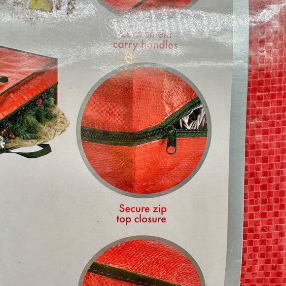 Whitmor Christmas Jumbo Storage Bags 1 New 1 Used Red Zip Up Handles 30x30x8 Red - Picture 5 of 10